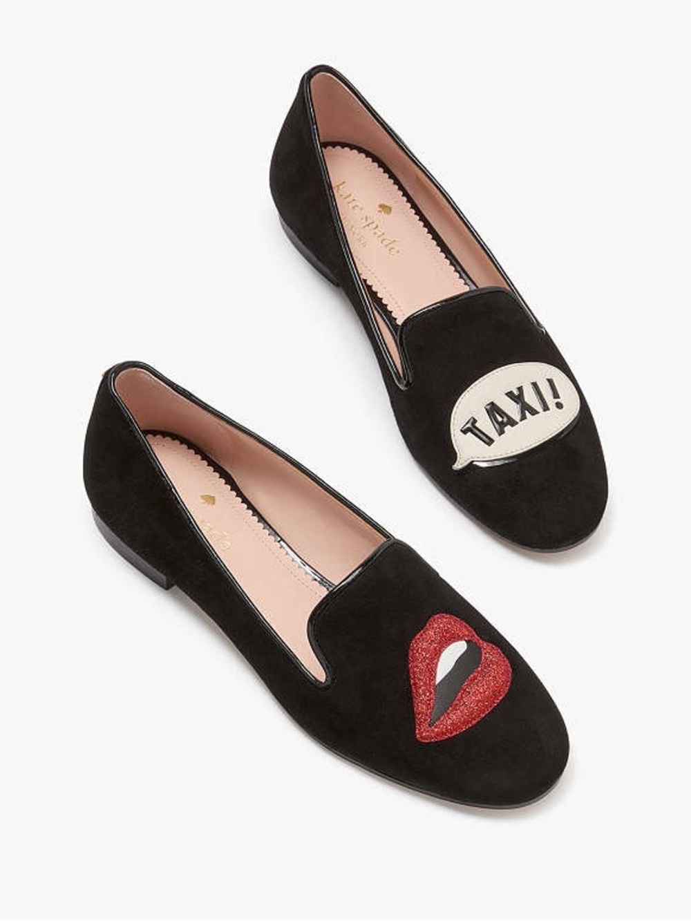 Claudia Big Apple" NYC Taxi & Lip Loafers - Black Suede - Size 8B